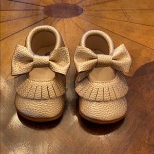 Baby Girl 6-12M Gold Mocassins